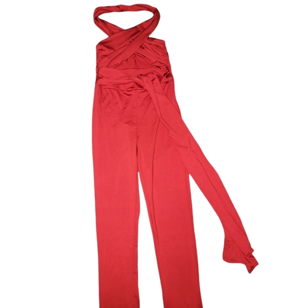Fashion Nova Burgundy Keyhole Jumpsuit - Picture 8 of 10